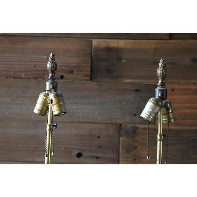 Italian Pair of Carved Wood Gilt Table Lamps With Fluted Urn Bases For Sale - Image 18 of 18