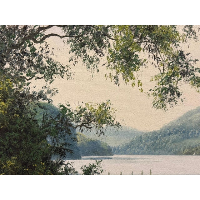 Late 20th Century Castlewellan Lake in Northern Ireland by 20th Century British Artist Circa 1995 For Sale - Image 5 of 13