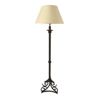Vintage Hand Wrought Iron Floor Lamp For Sale