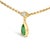Contemporary 10K Yellow Gold Dangling 5x3 mm Green Emerald and Diamond Station Necklace - 18" Inches For Sale - Image 3 of 5