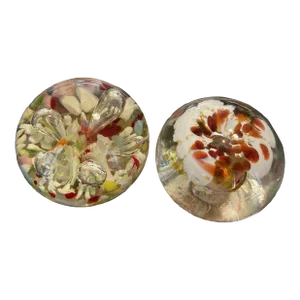 Vintage Botanical Floral Paper Weights - Set of 2