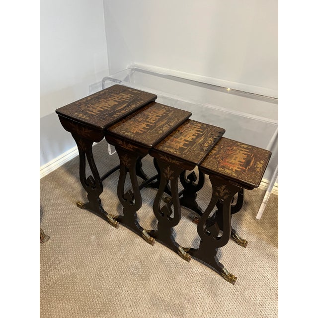 Late 19th Century Nest of Four Chinese Export Lacquer Tables For Sale - Image 12 of 12