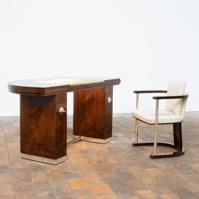 Vintage Art Deco Desk and Chair, 1950, Set of 2 For Sale - Image 17 of 17