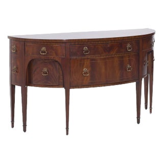 Maitland Smith Flame Mahogany Curved Front Sideboard Credenza Buffet Server For Sale