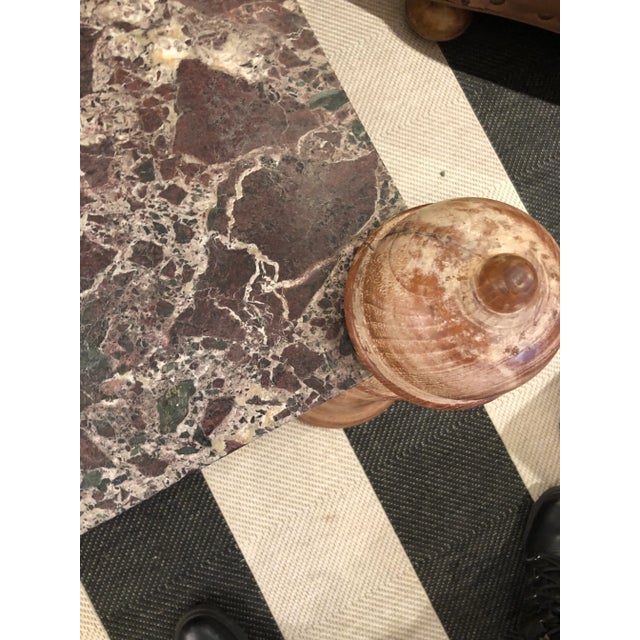 Anglo Indian Square Carved Wood & Marble Top Coffee Table For Sale - Image 9 of 12