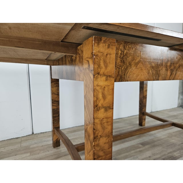 Vintage Extendable Art Deco Table in Olive Root, 1940 For Sale - Image 15 of 18