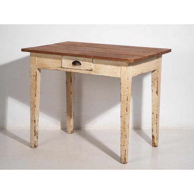 White Wood Table, 1920s For Sale - Image 10 of 11