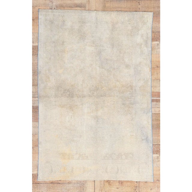 Mid 20th Century Muted Vintage Turkish Oushak Rug - 03'11 X 05'09 For Sale - Image 9 of 9
