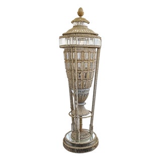 Large Vase-Shaped Floor Lamp with Murano Glass Beads For Sale
