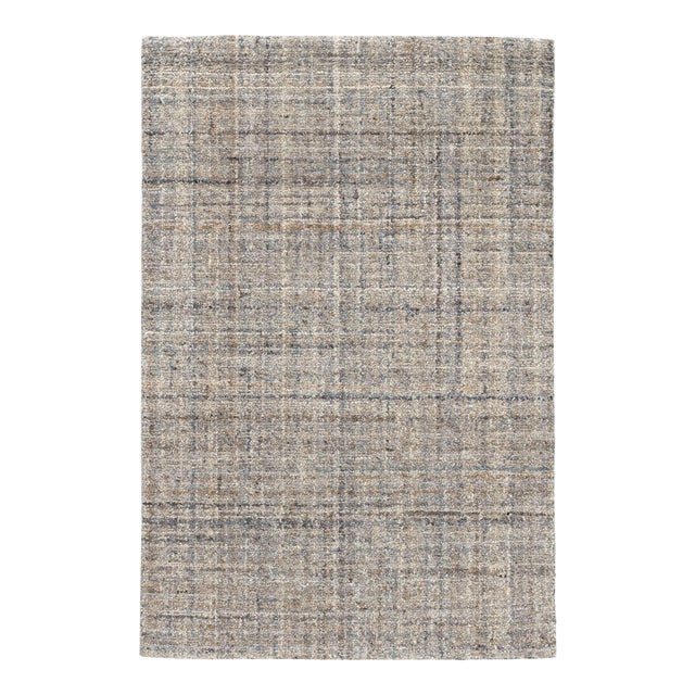 Dash & Albert by Annie Selke Harris Blue/Brown Micro Hooked Wool Rug, 7' 6" x 9' 6" For Sale