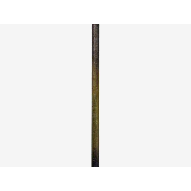 1950s Mid-Century Modern Floor Lamp, Patinated Brass, Wood, Fabric For Sale - Image 9 of 12