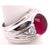 2010s 14 Karat White Gold Dome Ring With Garnet Cabochon and Diamond Accents For Sale - Image 5 of 8