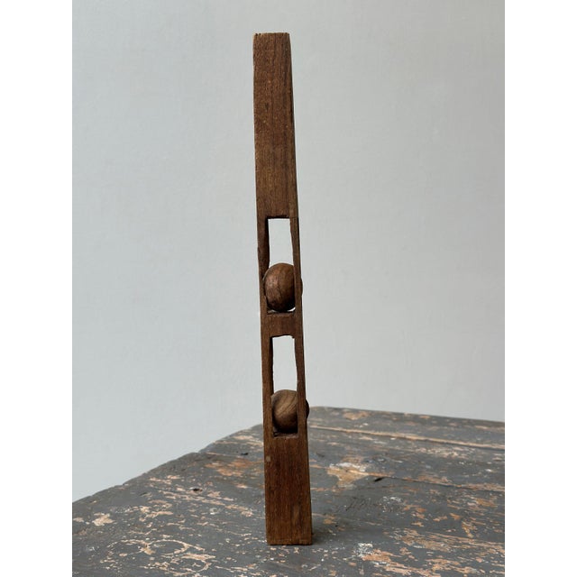 Vintage Folk Art Carved Wood Double Ball-in-Cage Whimsy, Circa 1930s For Sale - Image 12 of 12