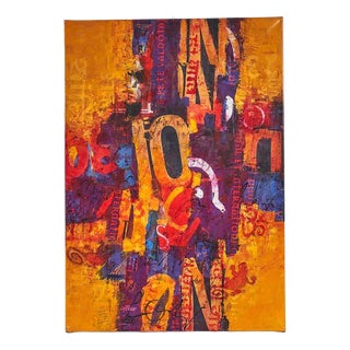 Eros Pandolfi, Colorful Abstract Composition, Oil on Canvas For Sale