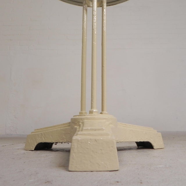 Bistro Table with Cast Iron Legs and Round Steel Top, 1930s For Sale - Image 16 of 18