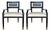 Currey & Company Modern Black and Gold Greek Key Chairs Pair For Sale