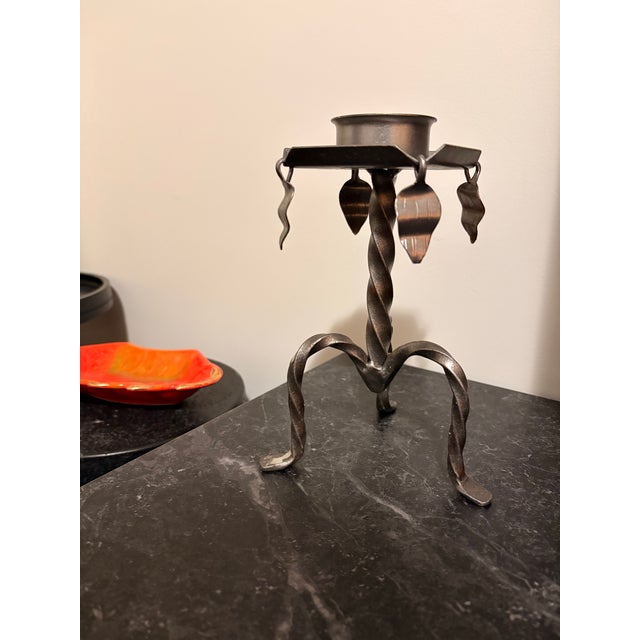 Metal Swedish Sculptural Wrought Iron Tealight Holder by Eric Dalmas for Dala Industri For Sale - Image 7 of 8