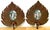 Pair of Belle Époque Orientalist Bronze Palmette Candle Sconces with Limoges Enamel Plaques France, Circa 1890–1910 An...