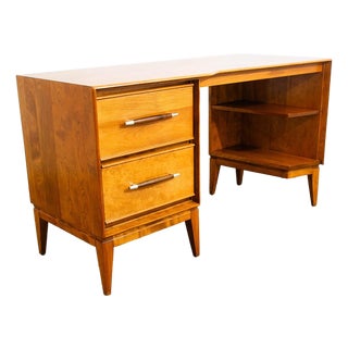 1960s Mid Century Modern Desk Blonde Shelf Maple Wood Heywood Wakefield Drawers Office For Sale