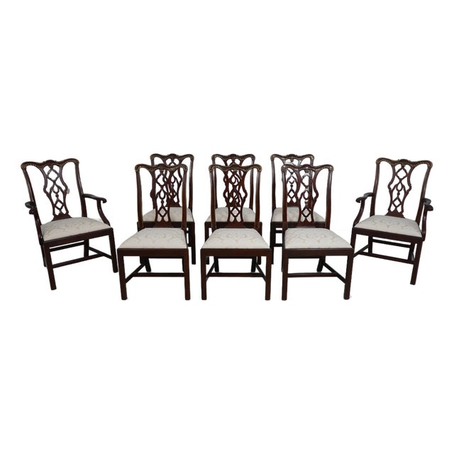 Set of 8 Henkel Harris Model 115 Mahogany Dining Room Chairs For Sale