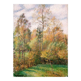 Vintage French Impressionist Art Print – Golden Autumn Trees by Pissarro, 24" X 32" For Sale