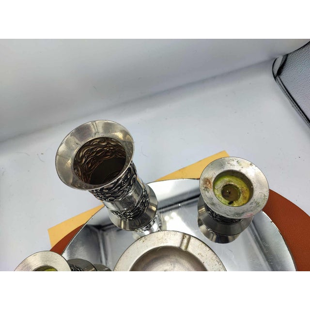 Vase and Candlesticks in Pewter from Haugrud, Norway, Set of 6 For Sale - Image 6 of 9