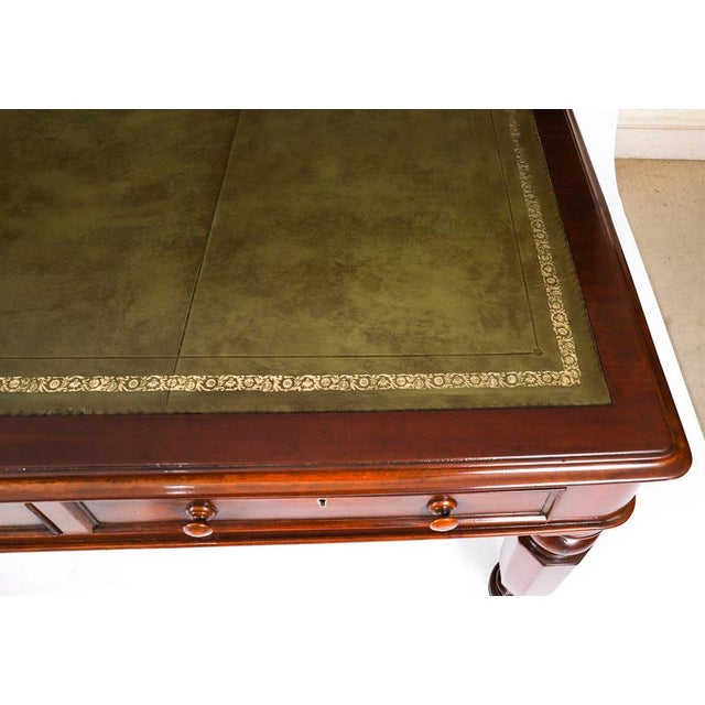 Wood Antique 19th Century Partners Writing Desk For Sale - Image 7 of 18