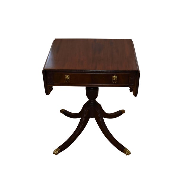 Antique Pembroke Mahogany Duncan Phyfe Styled Drop Leaf Coffee Table