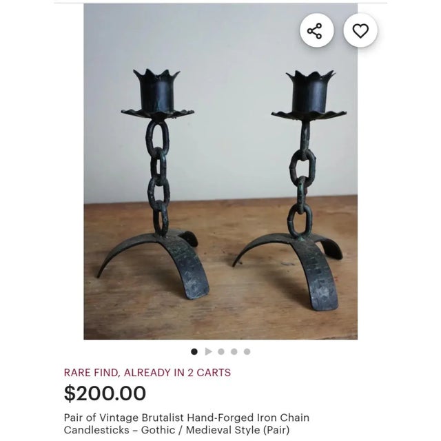 Metal Vintage Brutalist Chain Link Candle Holder For Sale - Image 7 of 8