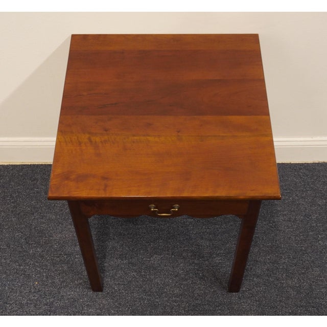 Brown Madison Square Adams County Collection Solid Pennsylvania Cherry Early American Traditional 23" Accent End Table For Sale - Image 8 of 11