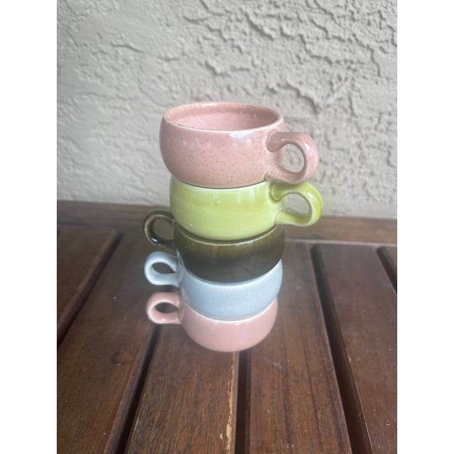 Mid-Century Modern 1940 Mid Century Modern Russell Wright Steubenville Pottery Company Espresso Set of 5 - 10 pcs For Sale - Image 3 of 5
