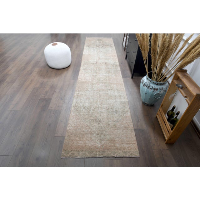 1970s Vintage Turkish Handmade Wool Cotton Runner Rug For Sale - Image 11 of 11