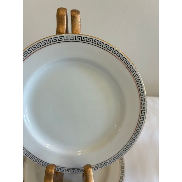 Early 20th Century Vintage Bavaria Athens Greek Key Bread Plates - a Pair For Sale - Image 5 of 10