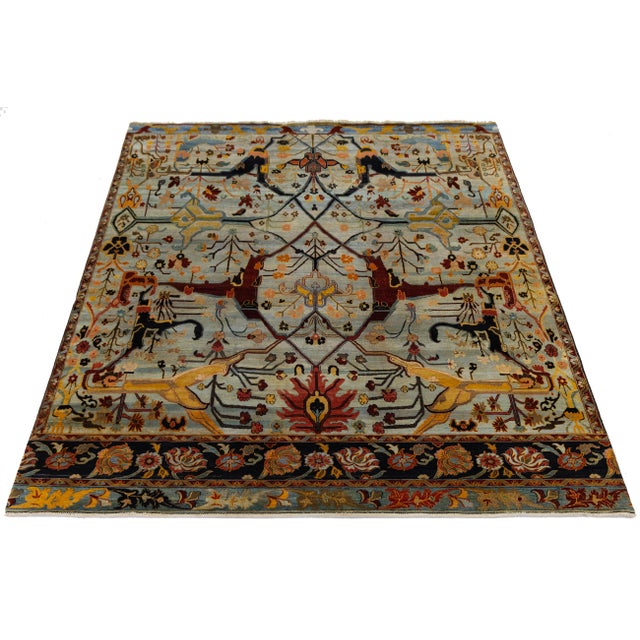 This stunning rug combines the durability of Persian Bidjar designs with a contemporary flair. It features a unique...