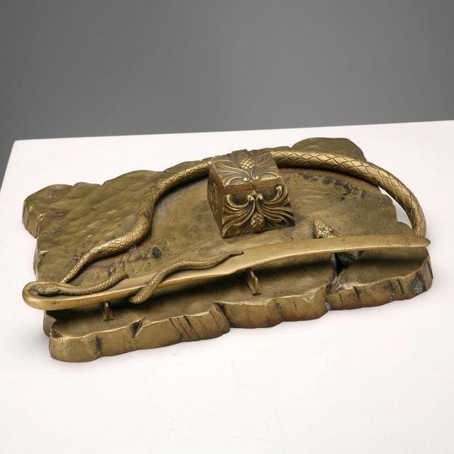 Art Nouveau Bronze Desk Set, Set of 3 For Sale - Image 3 of 8