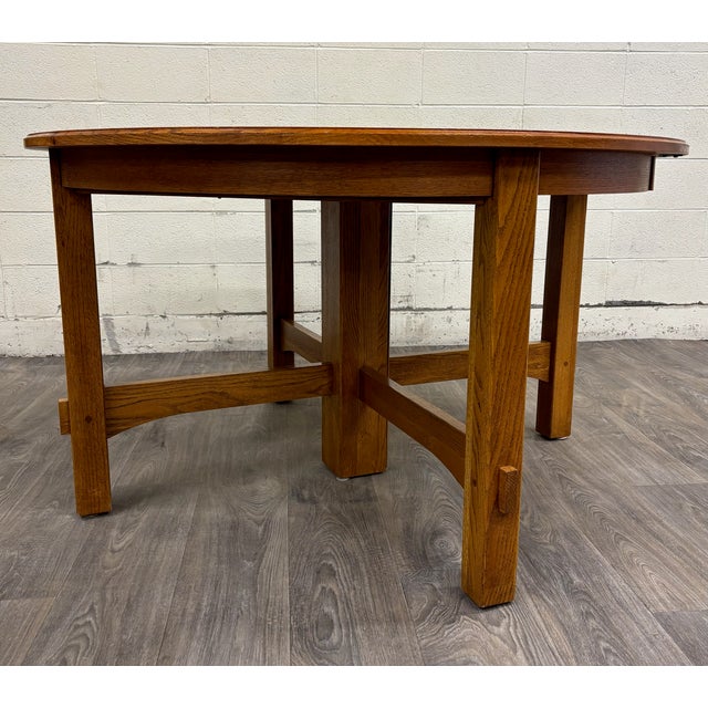 Vintage Richardson Brothers Co Solid Oak 54 Inch Round Dining Table For Sale - Image 17 of 18