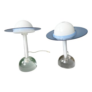 Model 2701 Plutone Table Lamps in Glass by Daniela Puppa for Fontana Arte, Italy, 1981, Set of 2 For Sale