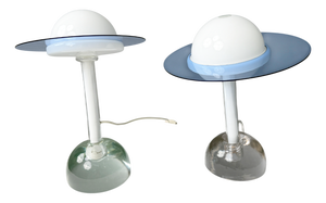Model 2701 Plutone Table Lamps in Glass by Daniela Puppa for Fontana Arte, Italy, 1981, Set of 2