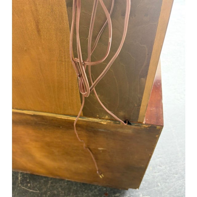Brown Mid Century Century Burl China Cabinet For Sale - Image 8 of 15