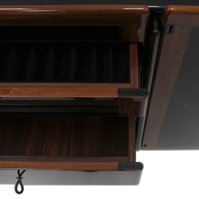 Mid-Century Italian Black Lacquered Wood Sideboard by Afra and Tobia Scarpa, 1970s For Sale - Image 9 of 12