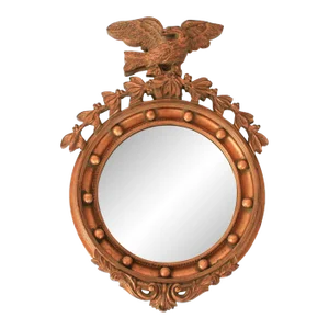 Vintage Federal Style Eagle Crest Bullseye Wall Mirror