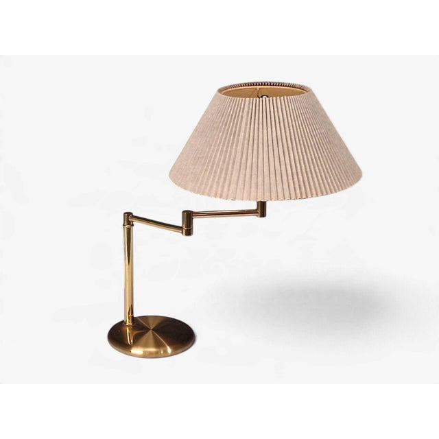 Swedish Modern, Articulating Table Lamp, Solid Brass, Sweden, 1980s For Sale In New York - Image 6 of 15