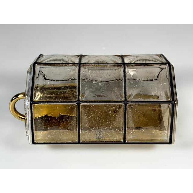 Silver German Glass and Metal Wall Lamp from Glashütte Limburg, 1960s-1970s For Sale - Image 8 of 18