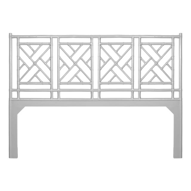 Chippendale Headboard California King - Light Gray For Sale