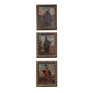 Set of 3, 18th Century Paintings of Ottoman Empire Figures For Sale