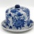 Ceramic Vintage Bombay Company Blue and White Ceramic Cheese Dome For Sale - Image 7 of 9