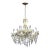 1940s Italian Capodimonte Style Crystal & Hand Painted Porcelain & Glass 12-Light Chandelier For Sale