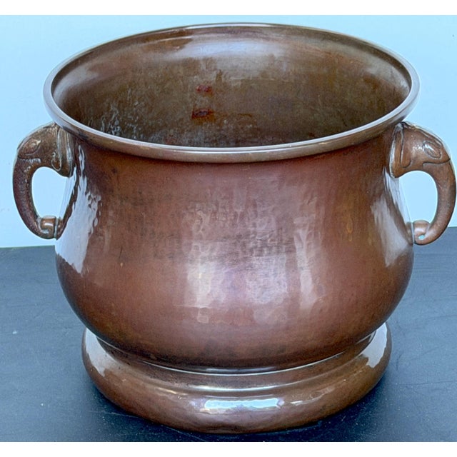 Metal Imperial Russian Copper Cachepot with Elephant-Head Handles, Moscow, c. 1900 For Sale - Image 7 of 14