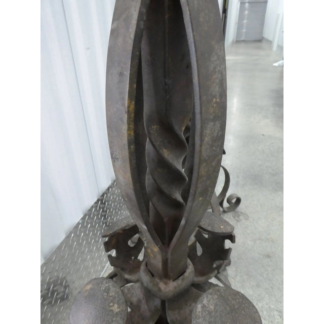 Vintage Wrought Iron Palm Beach Style Floor Lamps - a Pair For Sale - Image 11 of 13