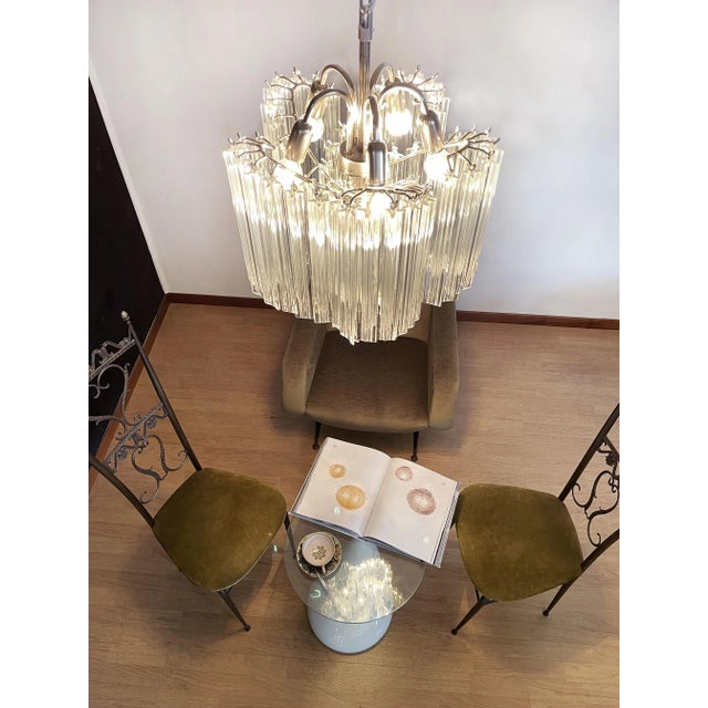 Modern Quadriedri Glass Chandelier, 1980s For Sale - Image 13 of 18